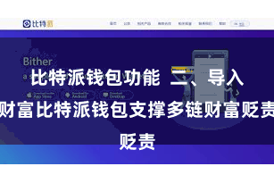 比特派钱包功能  二、导入财富比特派钱包支撑多链财富贬责