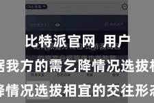 比特派官网  用户不错证据我方的需乞降情况选拔相宜的交往形态